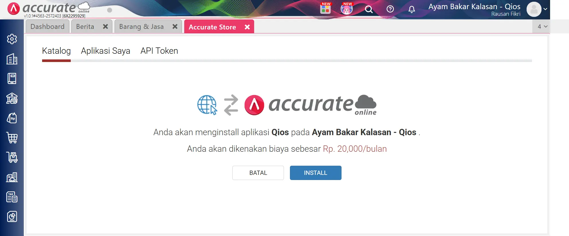 Menghubungkan Qios FNB
